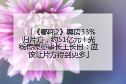 《哪吒2》票房33%归片方，约51亿元！光线传媒董事长王长田：应该让片方得到更多