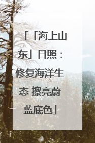 「海上山东」日照：修复海洋生态 擦亮蔚蓝底色