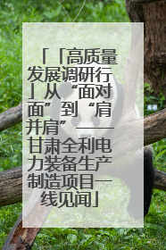 「高质量发展调研行」从“面对面”到“肩并肩”——甘肃全利电力装备生产制造项目一线见闻
