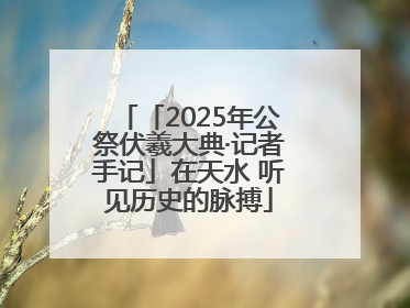 「2025年公祭伏羲大典·记者手记」在天水 听见历史的脉搏