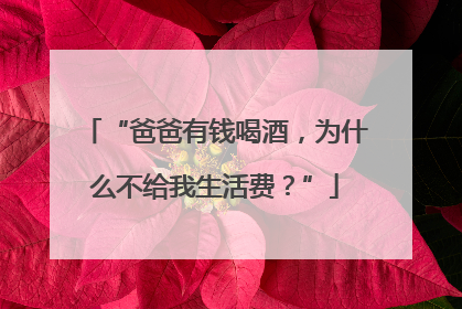 “爸爸有钱喝酒，为什么不给我生活费？”