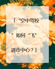 “空中驾校”如何“飞”进市中心？