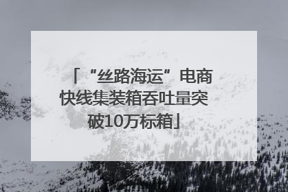 “丝路海运”电商快线集装箱吞吐量突破10万标箱