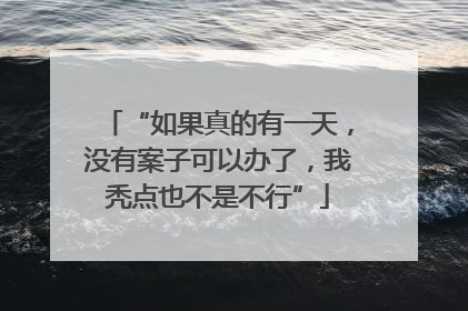 “如果真的有一天，没有案子可以办了，我秃点也不是不行”
