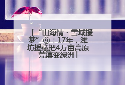 “山海情・雪域援梦”⑨：17年，潍坊援藏把4万亩高原荒漠变绿洲