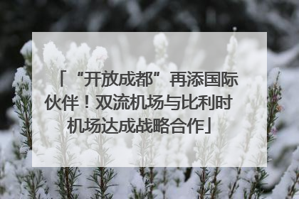 “开放成都”再添国际伙伴！双流机场与比利时机场达成战略合作
