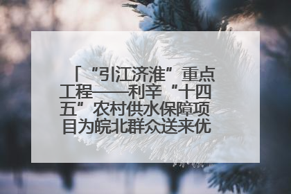 “引江济淮”重点工程——利辛“十四五”农村供水保障项目为皖北群众送来优质“引调水”