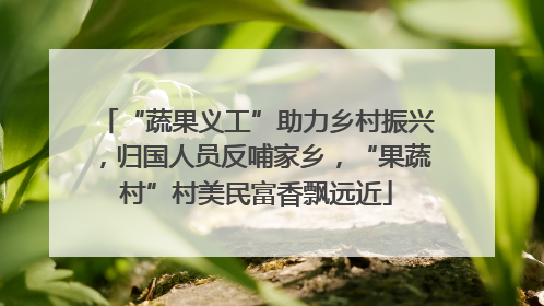 “蔬果义工”助力乡村振兴，归国人员反哺家乡，“果蔬村”村美民富香飘远近