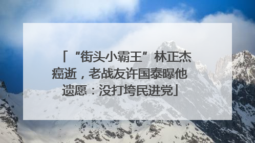 “街头小霸王”林正杰癌逝，老战友许国泰曝他遗愿：没打垮民进党
