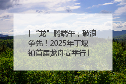 “龙”腾端午，破浪争先！2025年丁堰镇首届龙舟赛举行