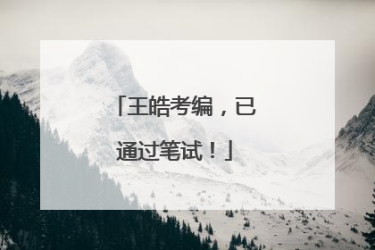 王皓考编，已通过笔试！