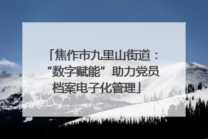 焦作市九里山街道：“数字赋能”助力党员档案电子化管理