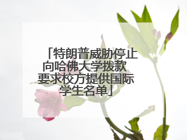特朗普威胁停止向哈佛大学拨款 要求校方提供国际学生名单
