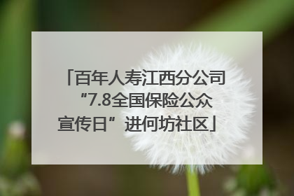 百年人寿江西分公司“7.8全国保险公众宣传日”进何坊社区