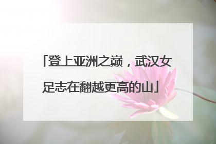 登上亚洲之巅，武汉女足志在翻越更高的山