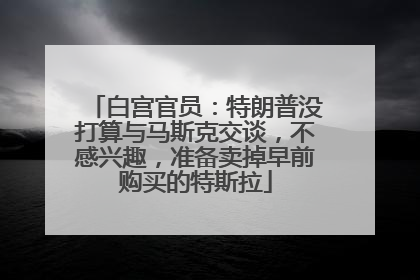 白宫官员：特朗普没打算与马斯克交谈，不感兴趣，准备卖掉早前购买的特斯拉