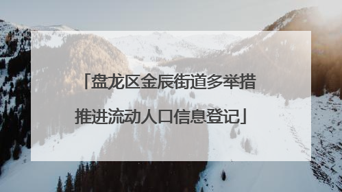 盘龙区金辰街道多举措推进流动人口信息登记