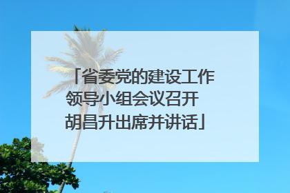 省委党的建设工作领导小组会议召开 胡昌升出席并讲话