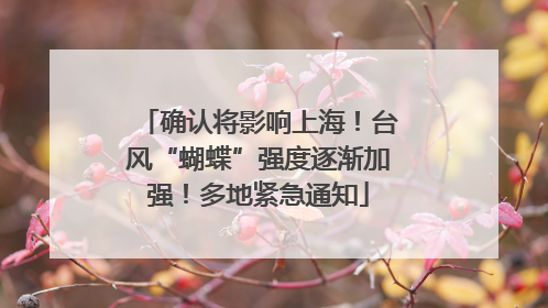 确认将影响上海！台风“蝴蝶”强度逐渐加强！多地紧急通知