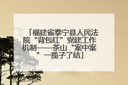 福建省泰宁县人民法院“背包红”党建工作机制——茶山“案中案”一揽子了结