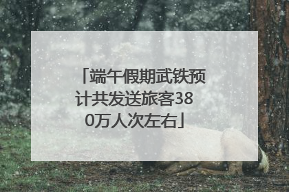 端午假期武铁预计共发送旅客380万人次左右