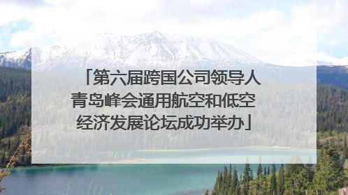 第六届跨国公司领导人青岛峰会通用航空和低空经济发展论坛成功举办