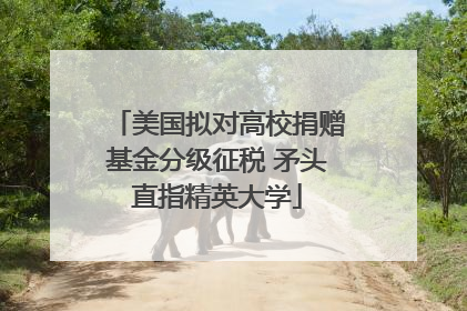 美国拟对高校捐赠基金分级征税 矛头直指精英大学