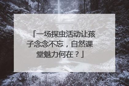 一场探虫活动让孩子念念不忘，自然课堂魅力何在？