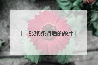一张纸条背后的故事