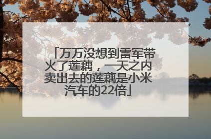 万万没想到雷军带火了莲藕，一天之内卖出去的莲藕是小米汽车的22倍
