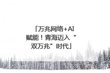 万兆网络+AI赋能！青海迈入“双万兆”时代