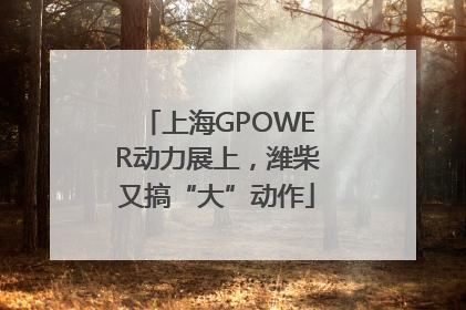 上海GPOWER动力展上，潍柴又搞“大”动作