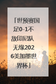 世预赛国足0-1不敌印尼队 无缘2026美加墨世界杯