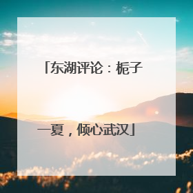 东湖评论：栀子一夏，倾心武汉