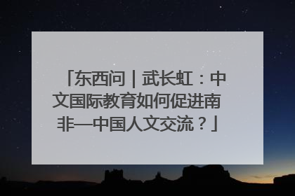 东西问｜武长虹：中文国际教育如何促进南非—中国人文交流？