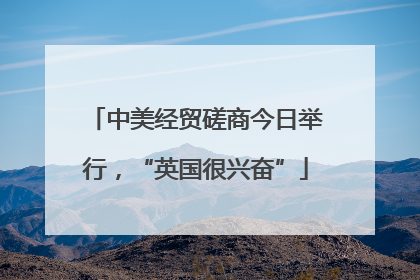 中美经贸磋商今日举行，“英国很兴奋”
