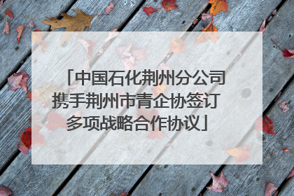 中国石化荆州分公司携手荆州市青企协签订多项战略合作协议