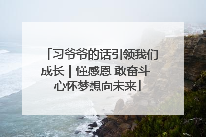 习爷爷的话引领我们成长｜懂感恩 敢奋斗 心怀梦想向未来