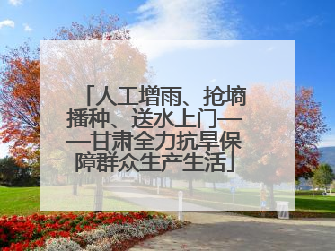 人工增雨、抢墒播种、送水上门——甘肃全力抗旱保障群众生产生活
