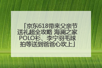 京东618带来父亲节送礼超全攻略 海澜之家POLO衫、李宁羽毛球拍等送到爸爸心坎上
