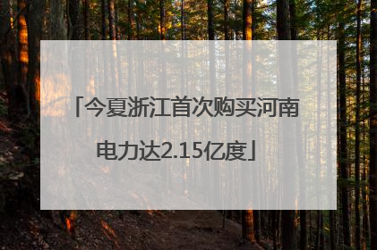 今夏浙江首次购买河南电力达2.15亿度