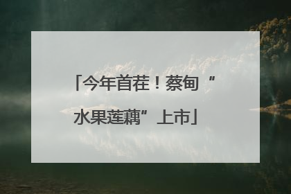今年首茬！蔡甸“水果莲藕”上市