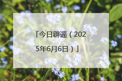 今日辟谣（2025年6月6日）