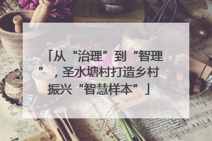 从“治理”到“智理”，圣水塘村打造乡村振兴“智慧样本”