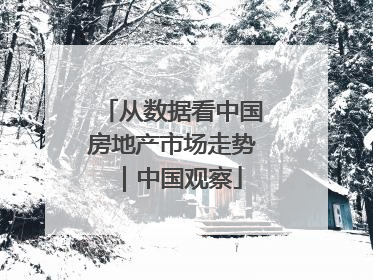 从数据看中国房地产市场走势｜中国观察