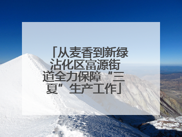 从麦香到新绿 沾化区富源街道全力保障“三夏”生产工作