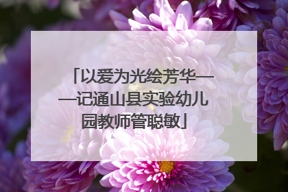 以爱为光绘芳华——记通山县实验幼儿园教师管聪敏