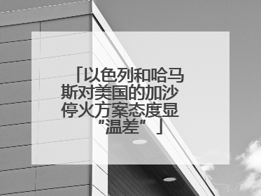 以色列和哈马斯对美国的加沙停火方案态度显“温差”