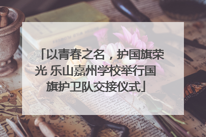 以青春之名，护国旗荣光 乐山嘉州学校举行国旗护卫队交接仪式