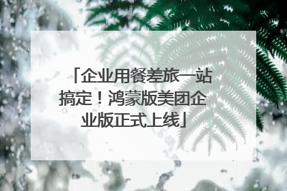 企业用餐差旅一站搞定！鸿蒙版美团企业版正式上线